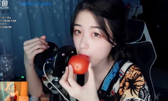 渔子溪 ASMR 渔子溪 番茄口腔咀嚼音 第十三期