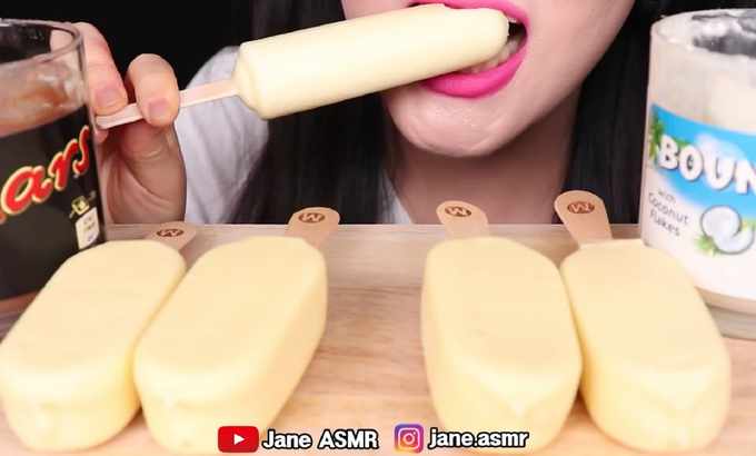 Jane 无人声 ASMR 火星，赏金，白巧克力冰淇淋，万能冰淇淋，火星，赏金巧克力冰淇淋餐厅饮食