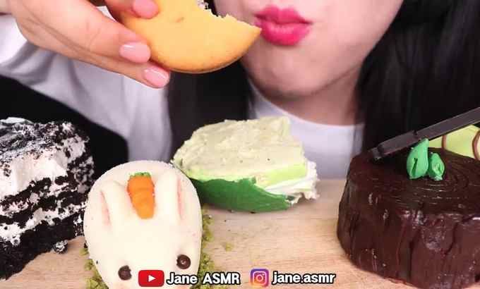 Jane ASMR 慕斯蛋糕派对 *鳄梨蛋糕、兔子蛋糕、奥利奥蛋糕 慕斯蛋糕、冰箱蛋糕吃播 吃的声音