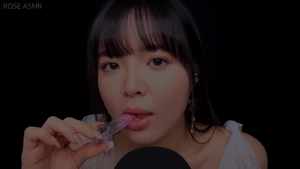 Rose ASMR 可食用口红吃👄嘴里的声音（+快了）