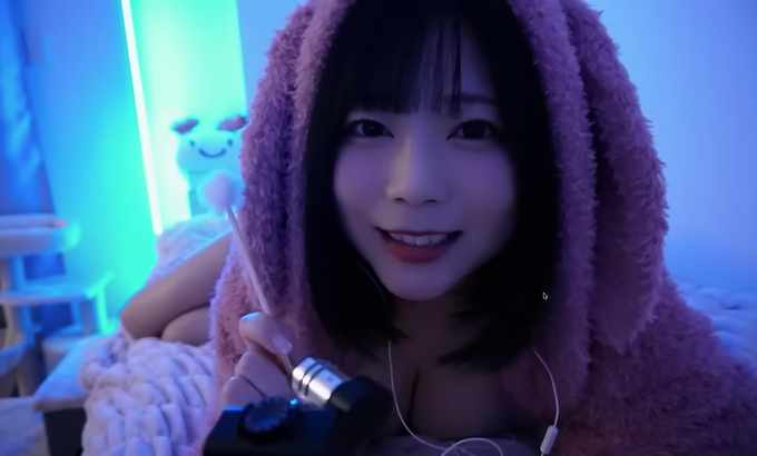 羽咲みはる🐰「うさちゃん。」 [ASMR] 睡觉时洗耳💗 与女朋友的距离💗 温和而有力的声音洗耳😴 棉签/竹耳清洁（ZOOMH6）
