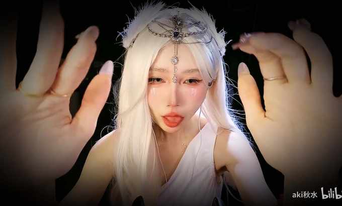 Aki秋水 温柔神女の催眠课程~风铃史莱姆噗噗口水画