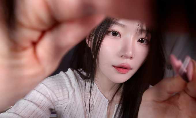 nara_나라 ASMR（订阅✔）在朋友家做逼真的睫毛嫁接和烫发，睫毛清晰可见